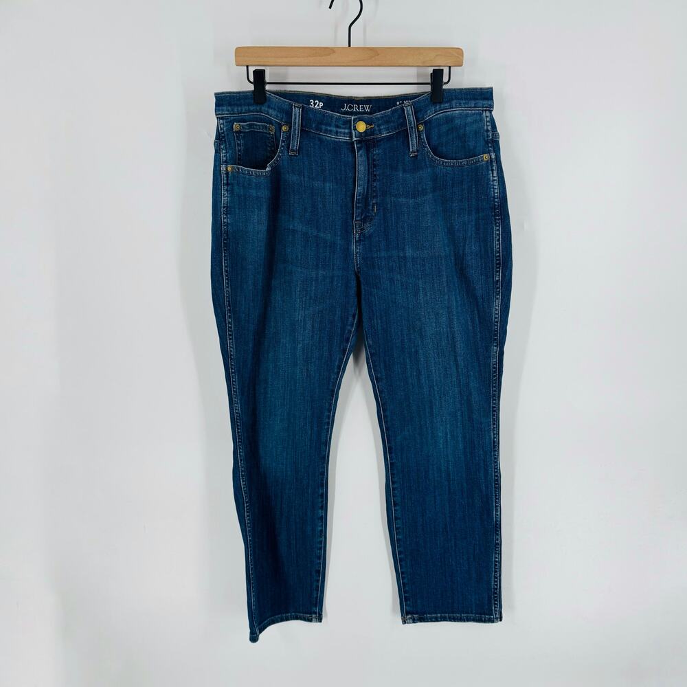 J. Crew Women’s 9" Vintage Slim Straight Jeans Medium Wash Denim Size 32P Petite